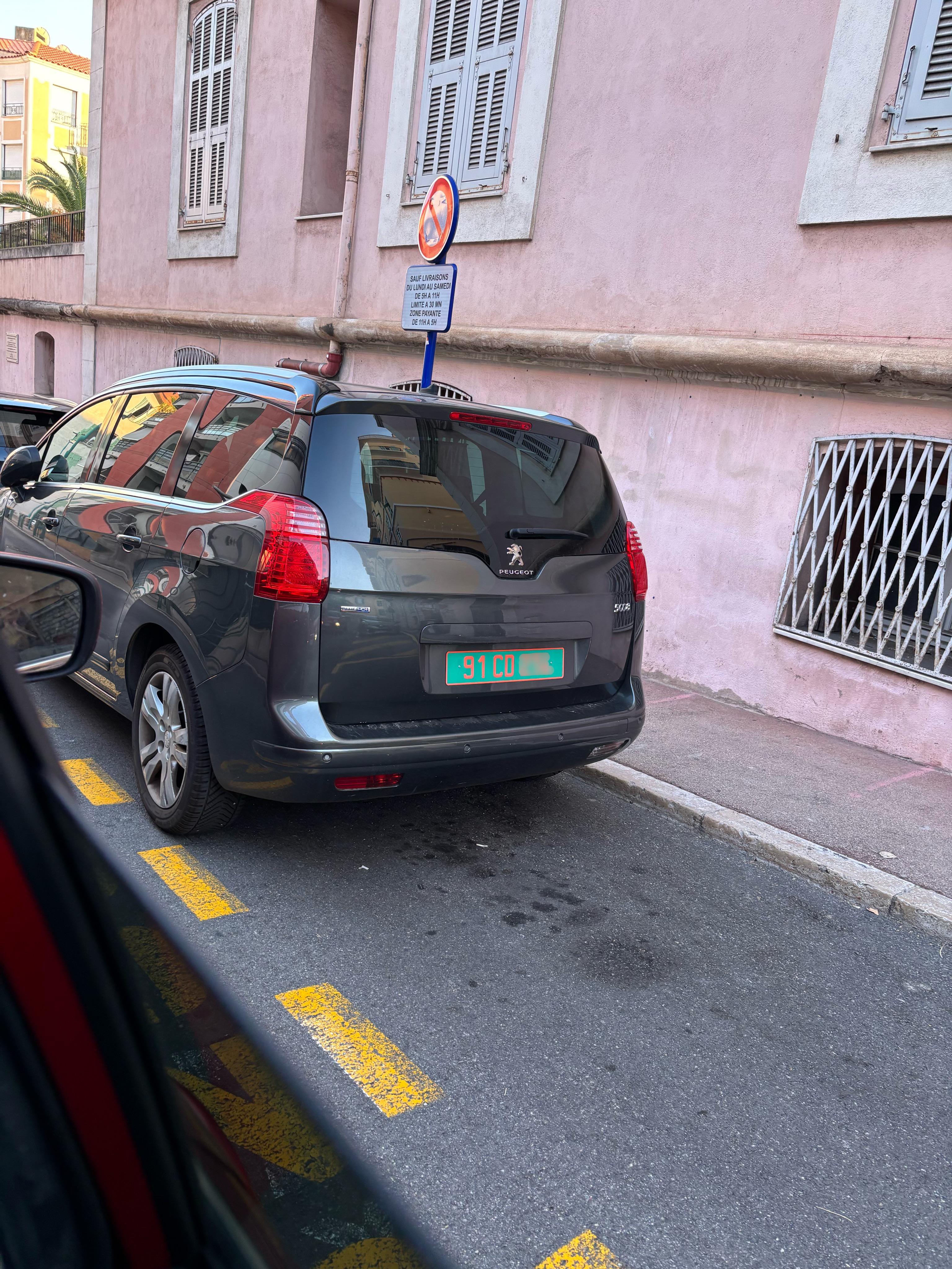 Plaque diplomatique française 91 CD sur Peugeot